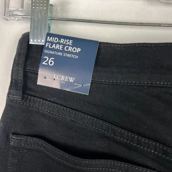 NWT J. Crew Factory Mid-Rise Flare Crop Black Jean in All-Day Stretch Size 26 - Image 10