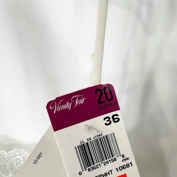 VTG Vanity Fair Modern Romance 36 Ivory Lace Slip Nightgown Sleepwear NWT 1808‎ - Image 5