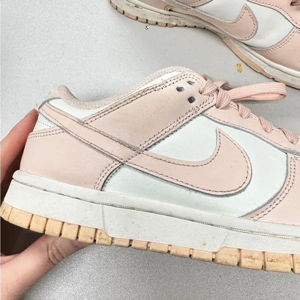 Nike Dunk Low Light Pink White Sneakers Womens 7 Tennis Shoes Running Casual - Image 4