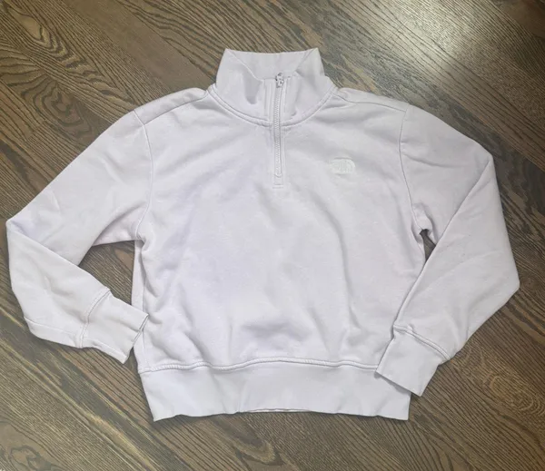 The North Face lavender light purple quarter zip sweatshirt pullover sweater - Image 2