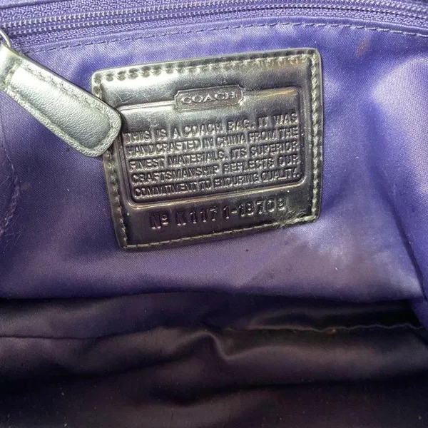 COACH M Size Tan Signatur Jacquard Fabric Handbag - Image 13