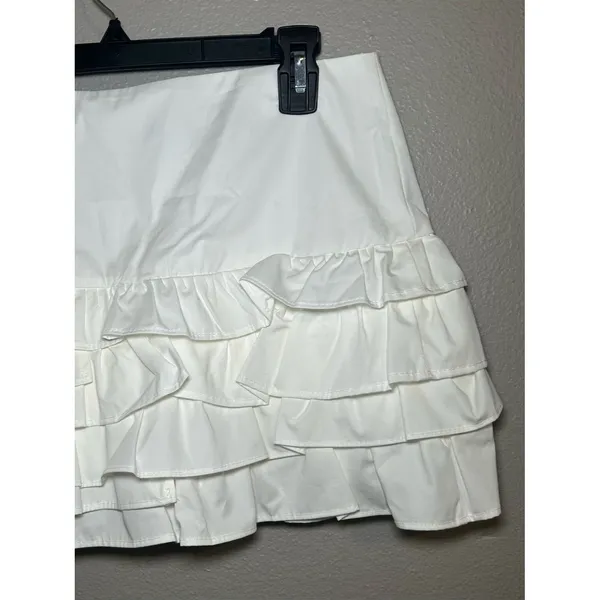 NEW Zara White Coquette Tiered Ruffle Mini Skort Skirt Women’s Size Medium - Image 9