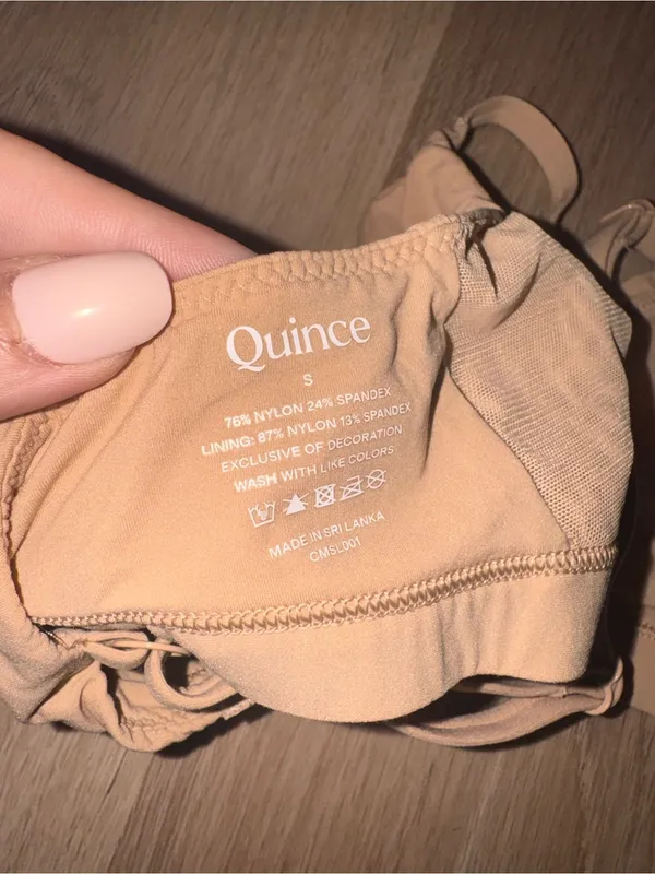 Quince Beige Second Skin Crossover Bralette - Small - Image 3