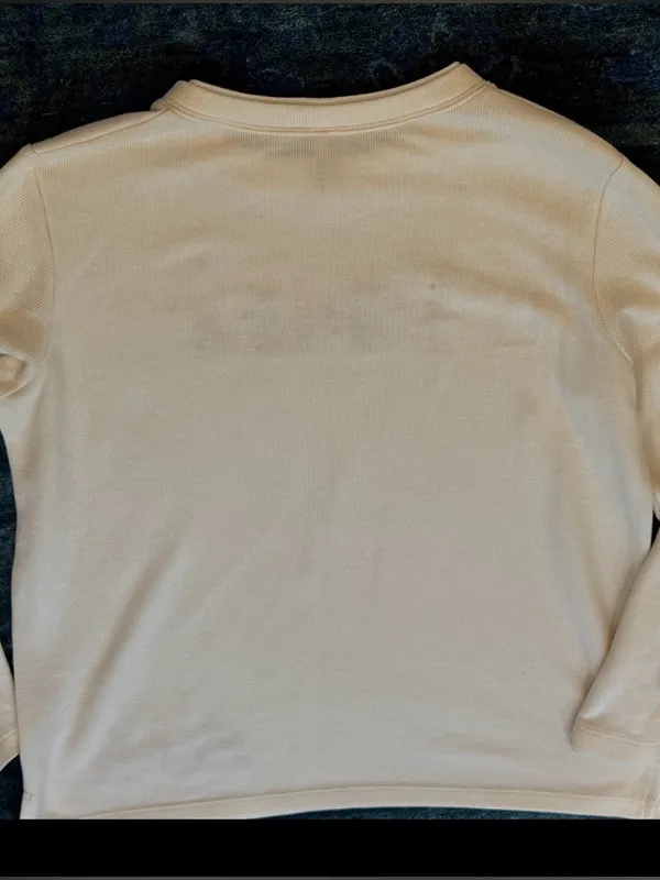 White Stag L Christmas Holiday Top Embroidered Reindeer Rhinestone Bells Snow - Image 5