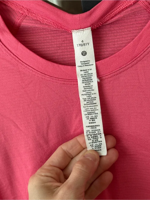 Lululemon Swiftly Tech Short Sleeve 2.0 Race Length Guava Pink short sleeve crop - Image 5