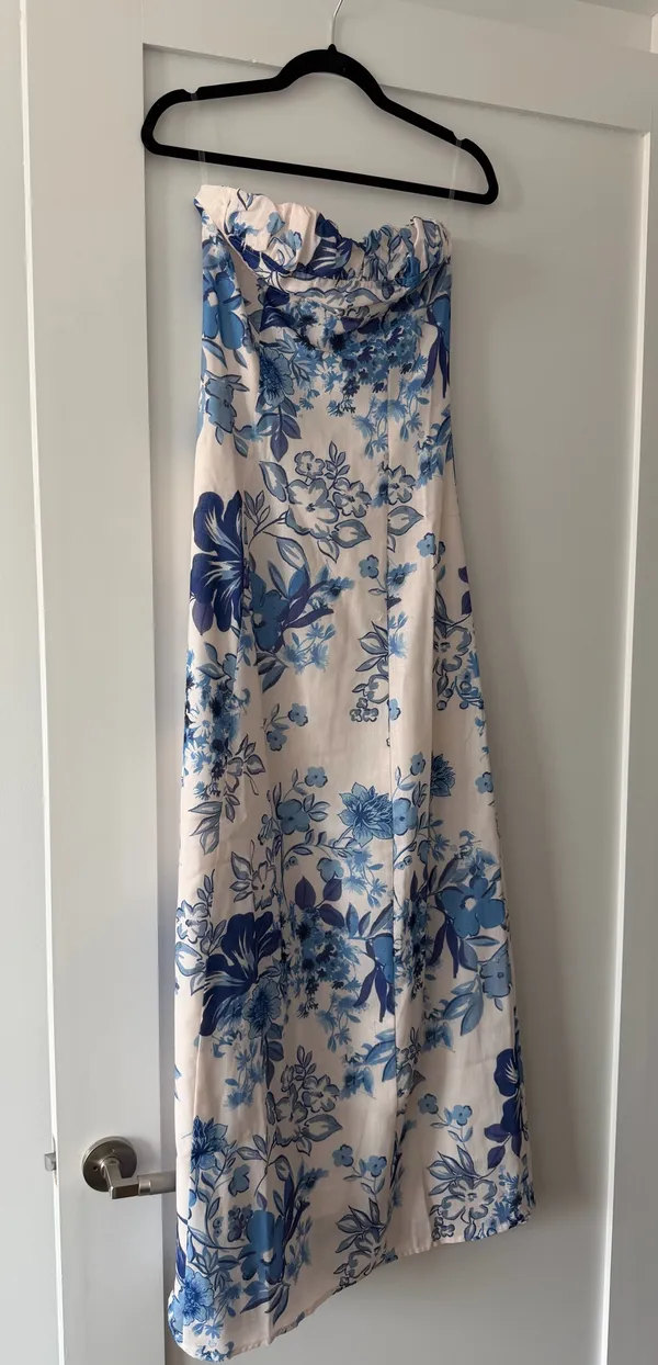 Peppermayo Blue and White Maxi Dress - Image 2
