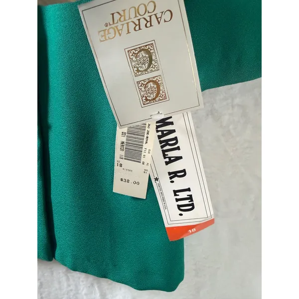 Vintage Marla R LTD Green Double Breasted Blazer NWT Size 18 Made in USA Sears‎ - Image 8