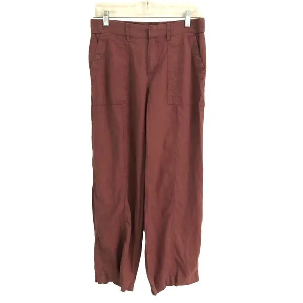‎Athleta Cabo Retreat linen cropped wide leg pants 4P - Image 3