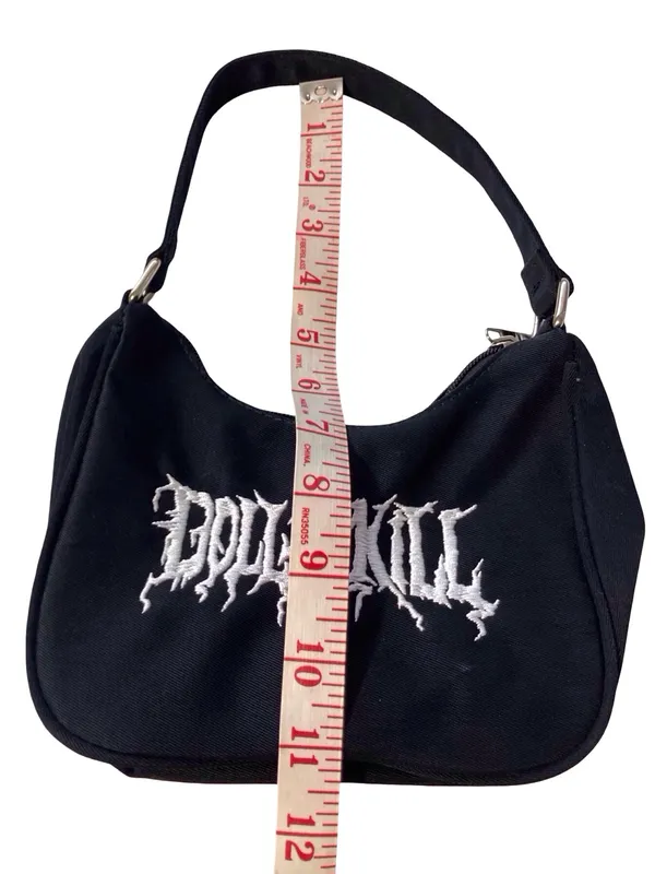 Dolls Kill Black Logo Mini Shoulder Belt Bag - Image 7