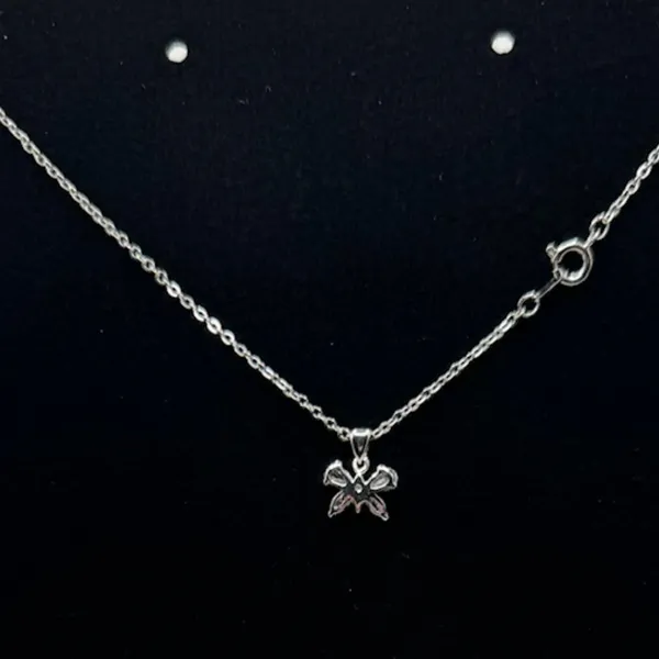 Necklace with butterfly rhinestone pendant - Image 2
