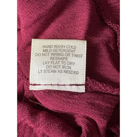 Burgundy Open Back Maxi Dress‎ V-Neck Twist Front Ruffle Hem Wine Boho Summer - Image 11