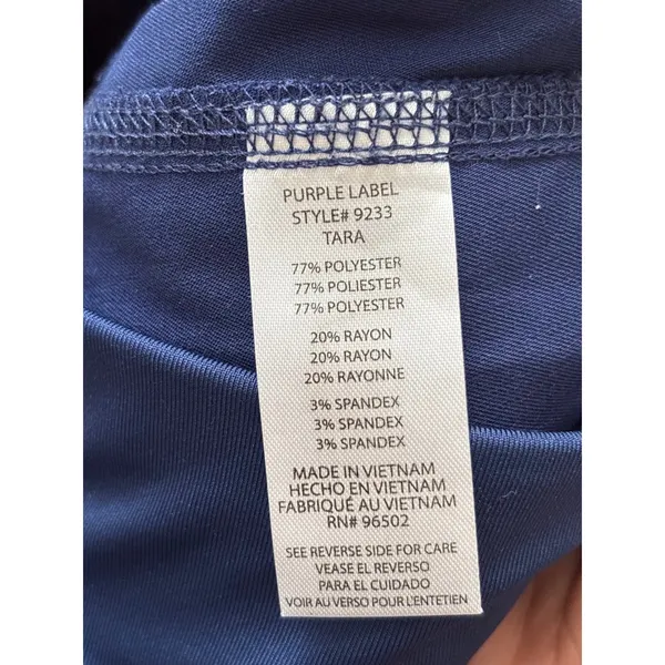 Healing Hands Scrub Joggers XS Purple Label Tara Navy Blue Yoga Waistband 9233 - Image 6