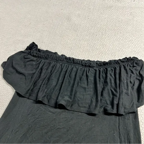 Abercrombie & Fitch Black Ruffle Trim Off the Shoulder Dress Size Small - Image 6