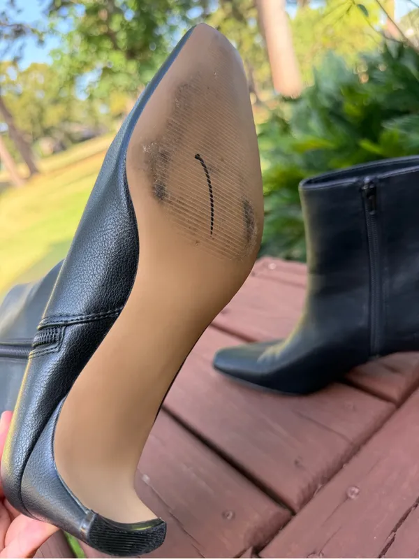 LOFT Black Squared Pointy Toe Kitten Heel Ankle Boots Size 7 MSRP $139 - Image 7