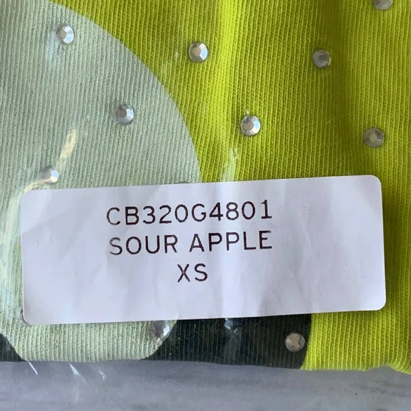 NWT DAYDREAMER The Cut Rhinestones Reverse‎ GF Tee in Sour Apple Green - Image 8