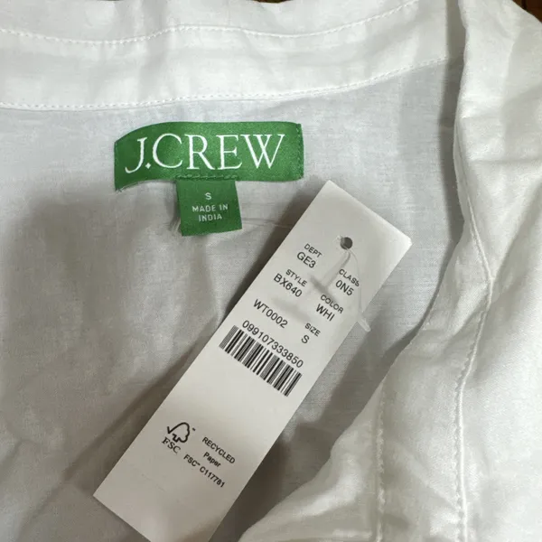 J Crew Tie-front beach shirt in cotton voile - Image 3
