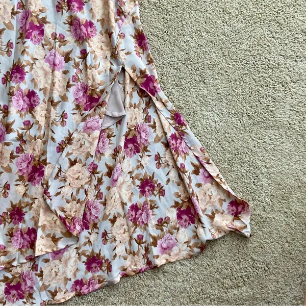 midi floral sun dress with slit - Image 4