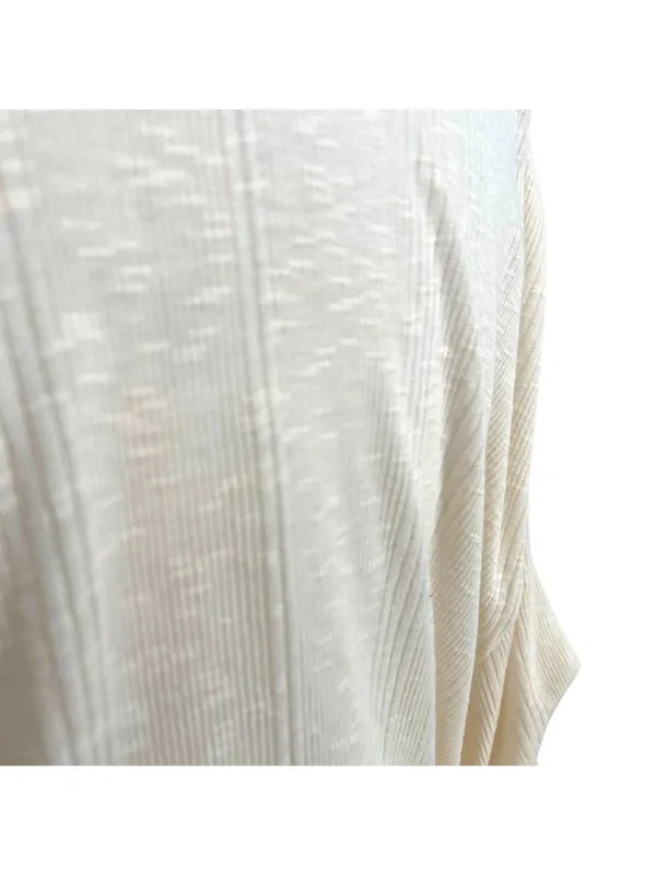 Free People Beach Bambi Mini Dress Ruched Sleeve V-Neck Ivory Cream Size Large - Image 8