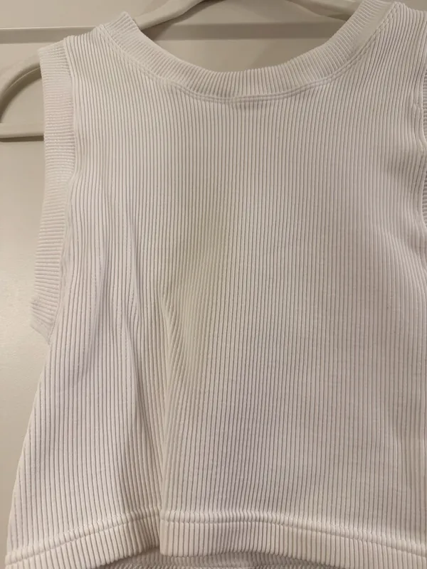 By Together White Ribbed Athletic Tank - Image 2