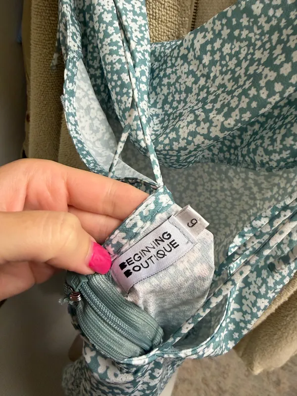 Beginning Boutique Sage green floral dress - Image 3