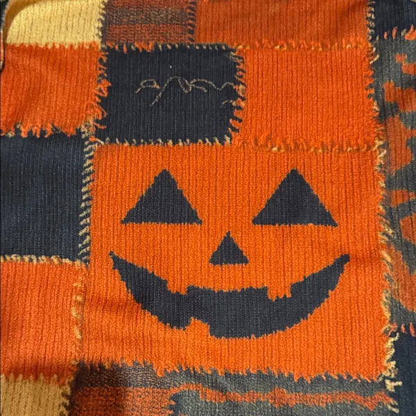 SHEIN Patchwork Pumpkin Sweater - Orange and Black - Image 3