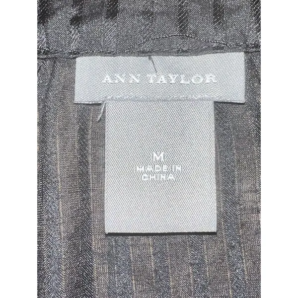 Ann Taylor Blouse Top Women Medium Black 3/4 Sleeve V Neck Pullover‎ Career City - Image 3
