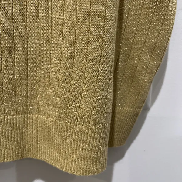 Sag Harbor Metallic Ribbed Sweater Short Sleeve Mock Neck Women size XL Festive - Image 4