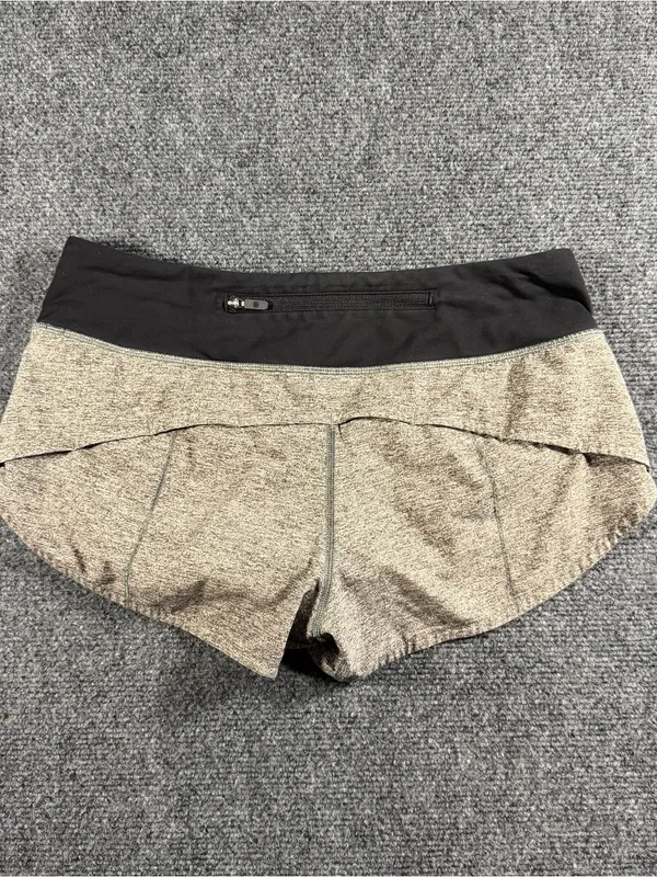 Lululemon Speed Up Shorts Womens 4 Gray Running Athletic Lined Zip Pocket - Image 2