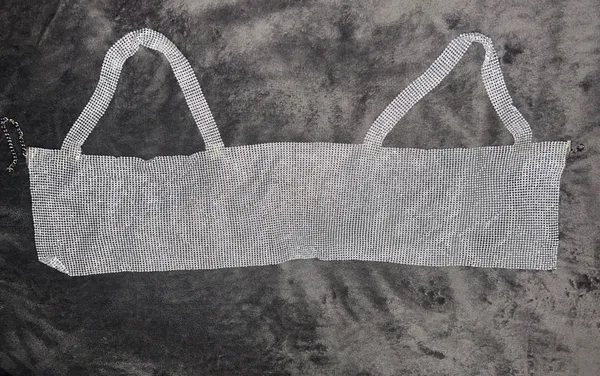 SheIn NWOT Rhinestone Detail Metallic Open Back Silver Top - Image 11