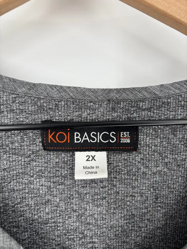 Koi Basics Charlotte scrub top heather gray 2x A - Image 2