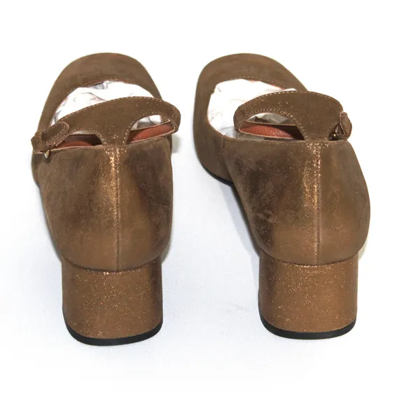 Coach Ankle Strap Pump Metallic Suede Size 9 - Image 6