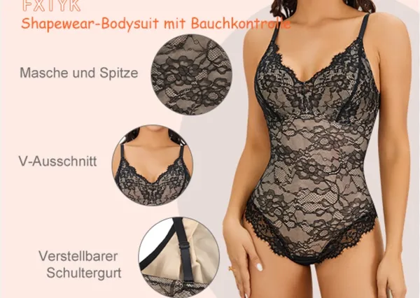 Gotoly Women's Bodysuit Lace Shapewear Deep V-Neck Jumpsuits Tummy Control Waist Trainer Sleeveless Camisole Body Shaper - Image 4