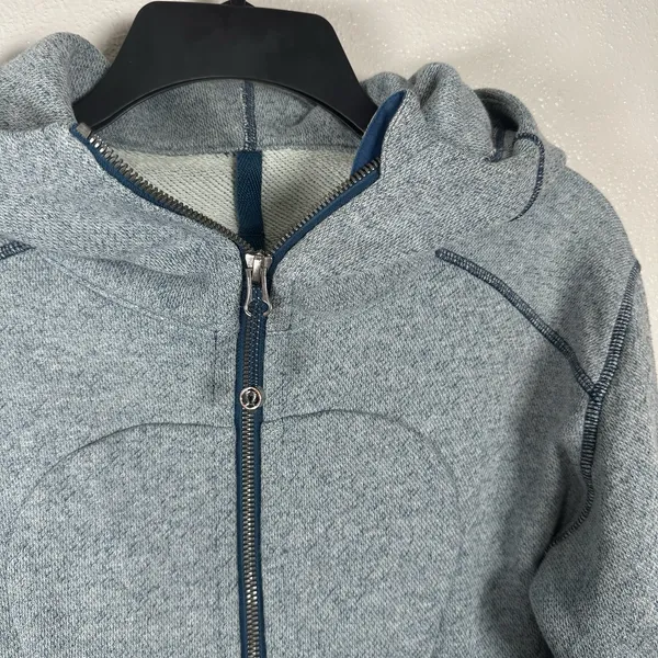 Lululemon Scuba Full Zip Hoodie Womens Size 6 Heather Blue Sweatshirt Active - Image 2