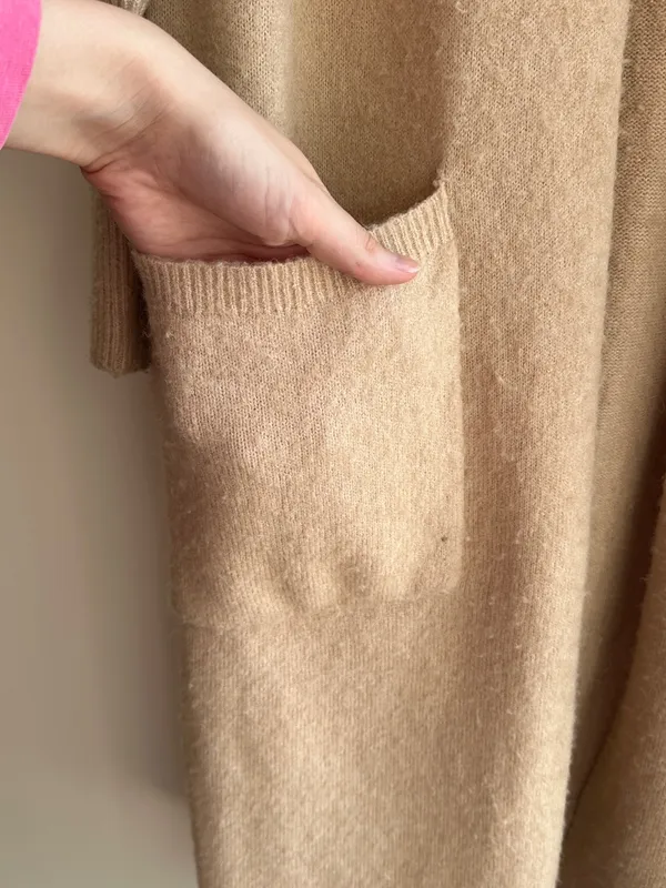 Banana Republic Long Lightweight Open Cardigan, Tan, Size Medium - Image 6
