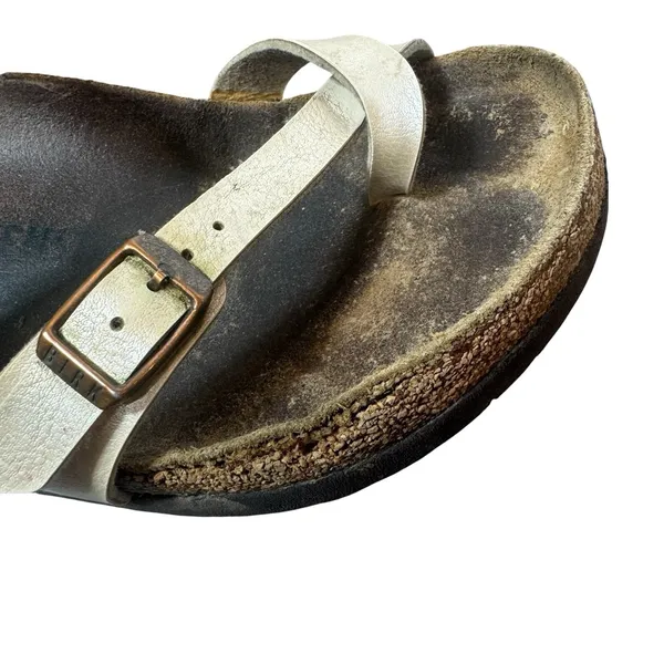 Birkenstock Womens Mayari Sandals Size 40 US 9-9.5 Birko-Flor Pearl White Brown - Image 8