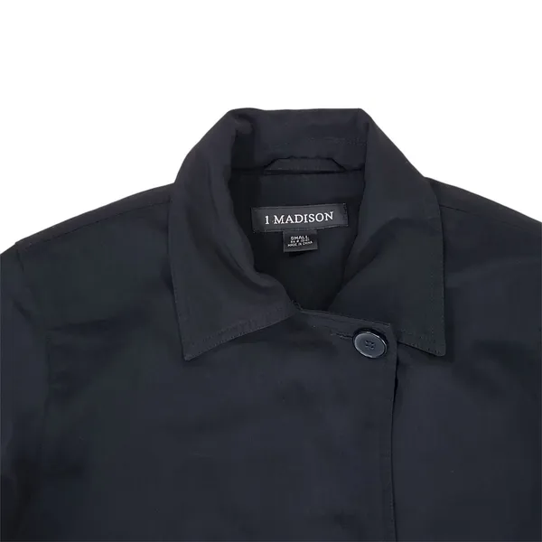 1 Madison Rain Trench Coat Womens Small Black Lined Jacket - Image 3