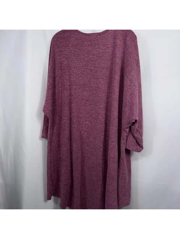 LuLaRoe Monroe M Burgundy Open Front Cardigan - Image 7