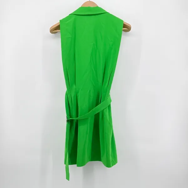 Amanda Uprichard Wintour Wrap Dress in Grass‎ Sleeveless Belted Size Small Mini - Image 9