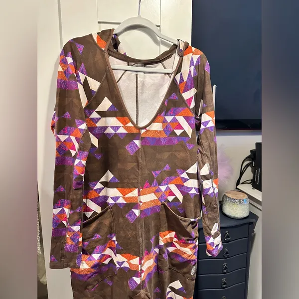 NWOT Free People Movement Hot Shot Long Sleeve Printed Onesie - Delta Geo Combo - Image 8