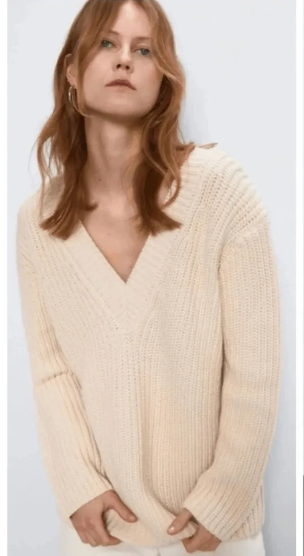 ZARA Cream Chunky Knit Sweater - Image 6