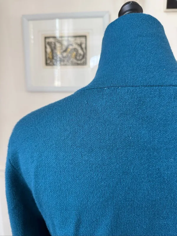 Soft Surroundings Meria Zip Cardi Womens Sweater Cardigan Teal Blue S - Image 6