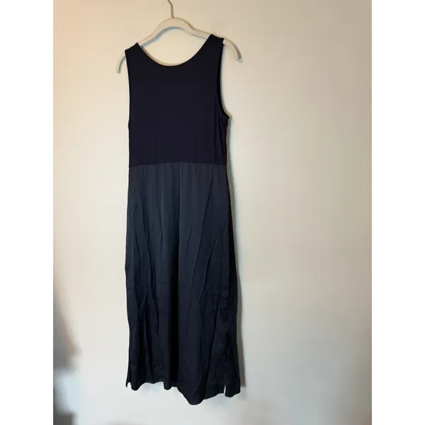 Seraphine Sleeveless Navy Blue Flowy Silk Like Maternity/nursing Dress Sz S NEW - Image 6