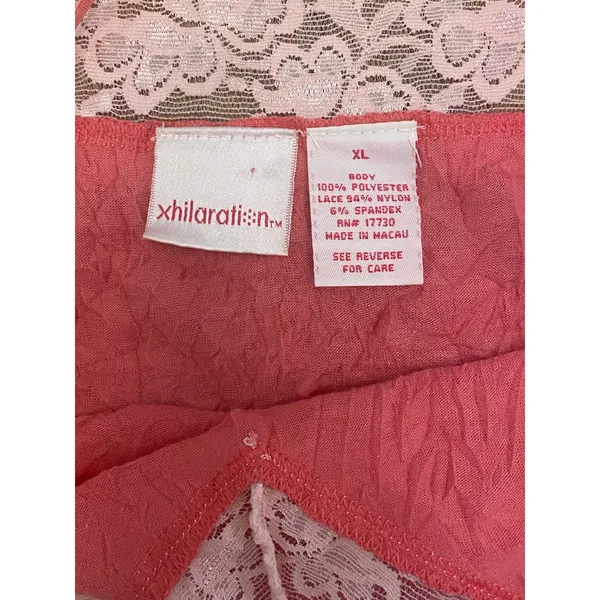 Xhilaration Pink Lace Trim Crinkle Slip Cami Y2K Lingerie Top XL‎ Balletcore - Image 6
