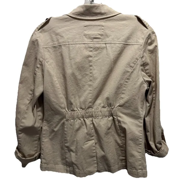 Live a Little Tan Soft Jacket Size Small Pockets Button Up‎ Collar Pockets - Image 5