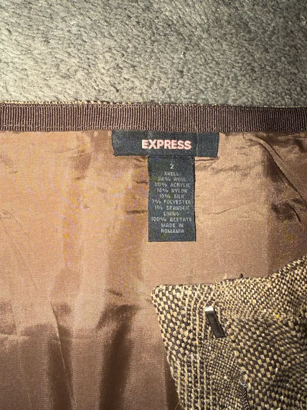 Express herringbone tweed mini skirt - Image 3