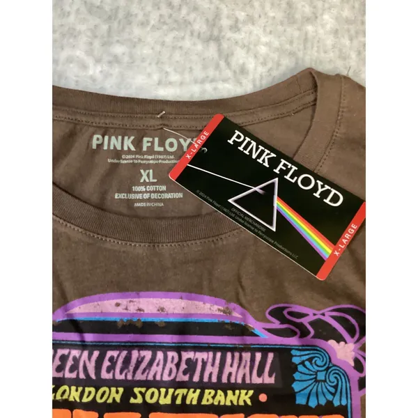 Pink Floyd Queen Elizabeth Hall 1966 Graphic T-Shirt Mocha Brown‎ XL New - Image 2