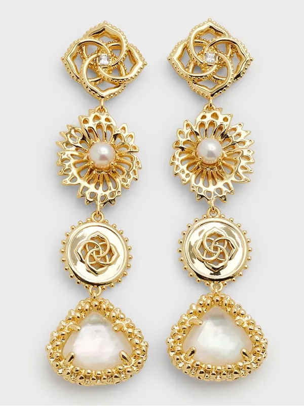 Kendra Scott Brielle Linear Statement Earrings Gold - Image 7