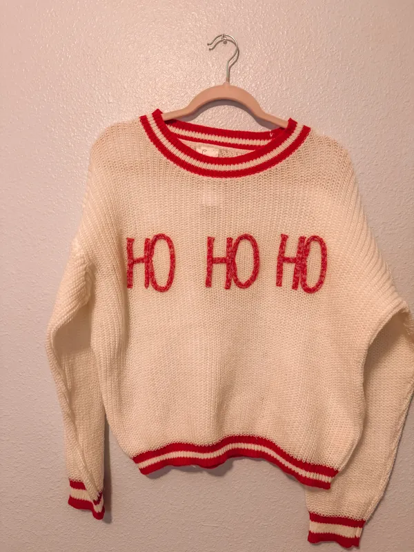 Champagne Sisters Collection HO HO HO CHRISTMAS SWEATER - Image 3