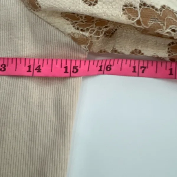 Anthropologie Dolan Lace Puff-Sleeve Top Sz S tan‎ - Image 7