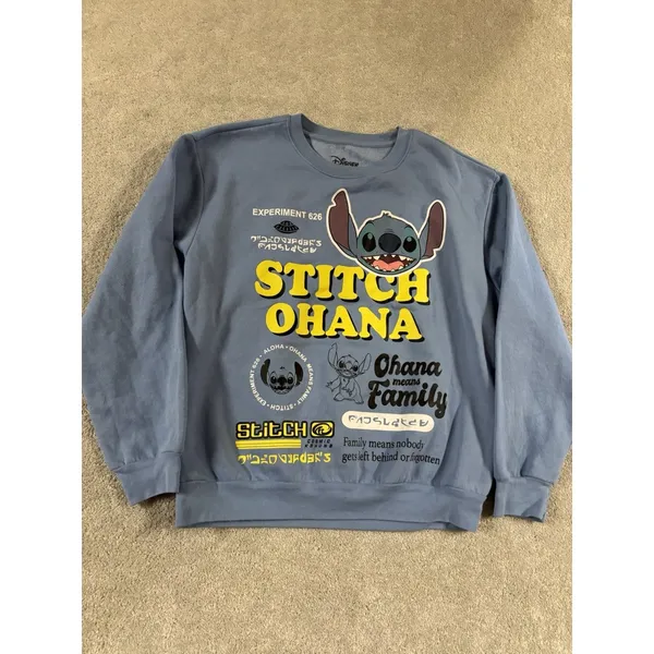stitch ohana sweatshirt‎ blue disney XL - Image 3